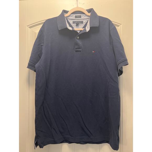 Tommy Hilfiger Men’s Classic Short‎ Sleeve Casual Collared Polo Shirt Sz XL Blue - Picture 1 of 3